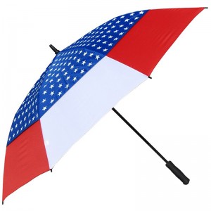 새로운 판촉 상품 30inch 대형 더블 패브릭 깃발이 프린트 된 골프 우산