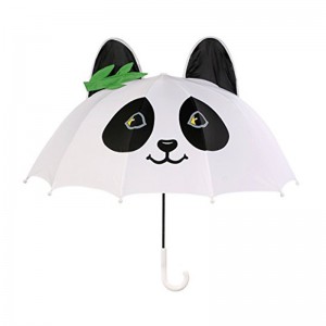 17 인치 안전 ponggee 패브릭 자동 열어 작은 아이 유리한 팬더 선물 우산 들고 쉬운