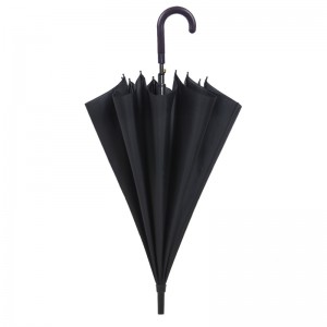 클래식 베스트 판매 블랙 명주 패브릭 금속 프레임 플라스틱 곡선 직선 우산을 처리