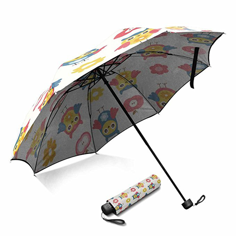 참신 표준 우산 크기 사용자 지정 인쇄 명주 패브릭 매뉴얼 접이식 3 접는 우산